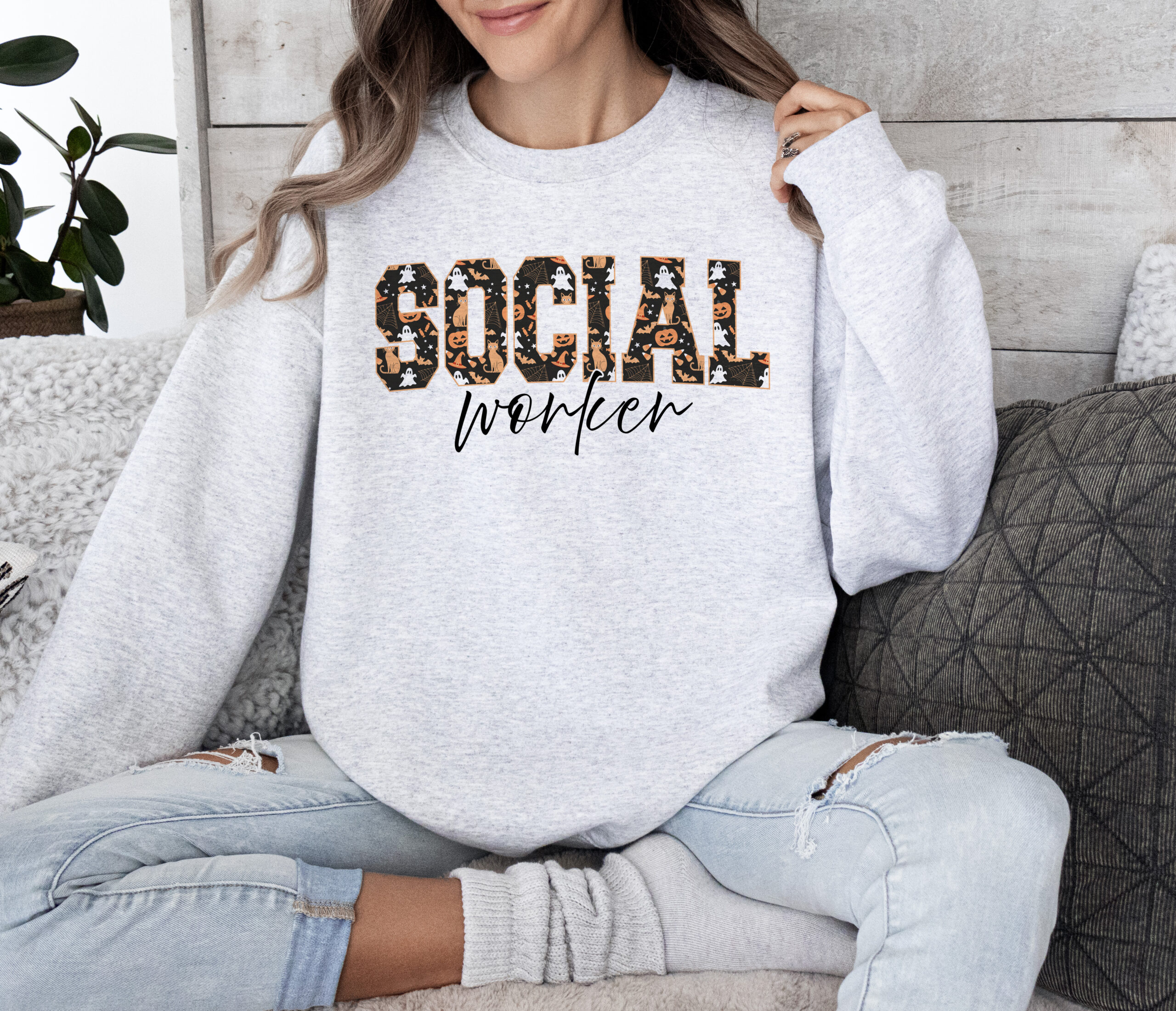 Social Worker Halloween Sweatshirt - Image 3